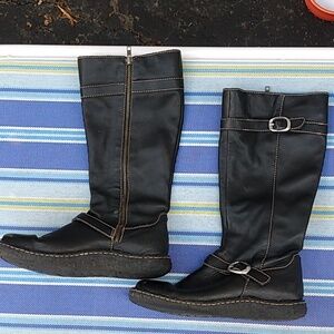 Vintage Born Moto Boot Tall Leather Black Tree Motorcycle Horse Riding 8.5 9 9.5